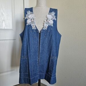 USA Made Fran's Denim Vest / Dress M